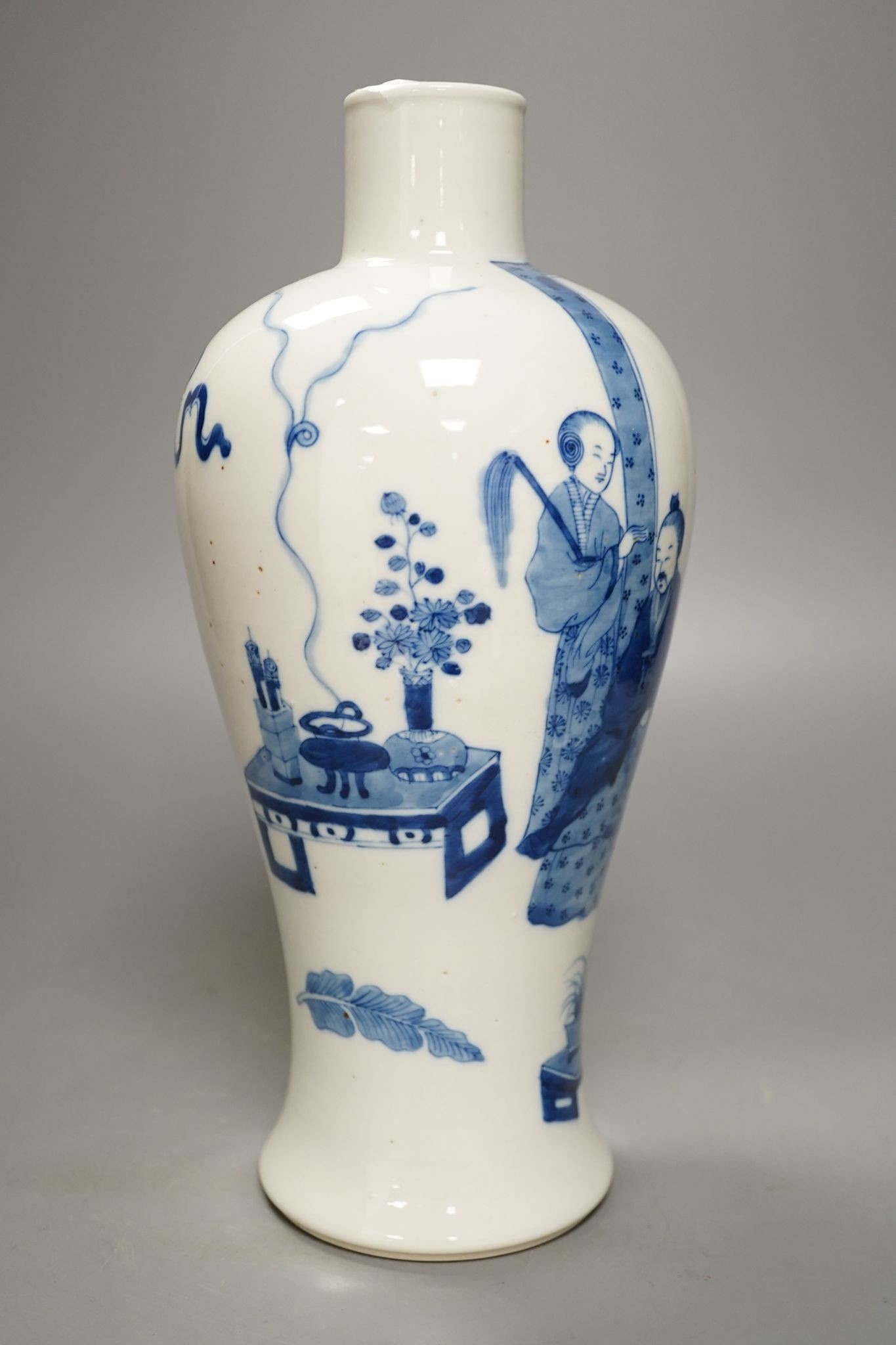 A Chinese underglaze blue baluster vase, 30 cms high.